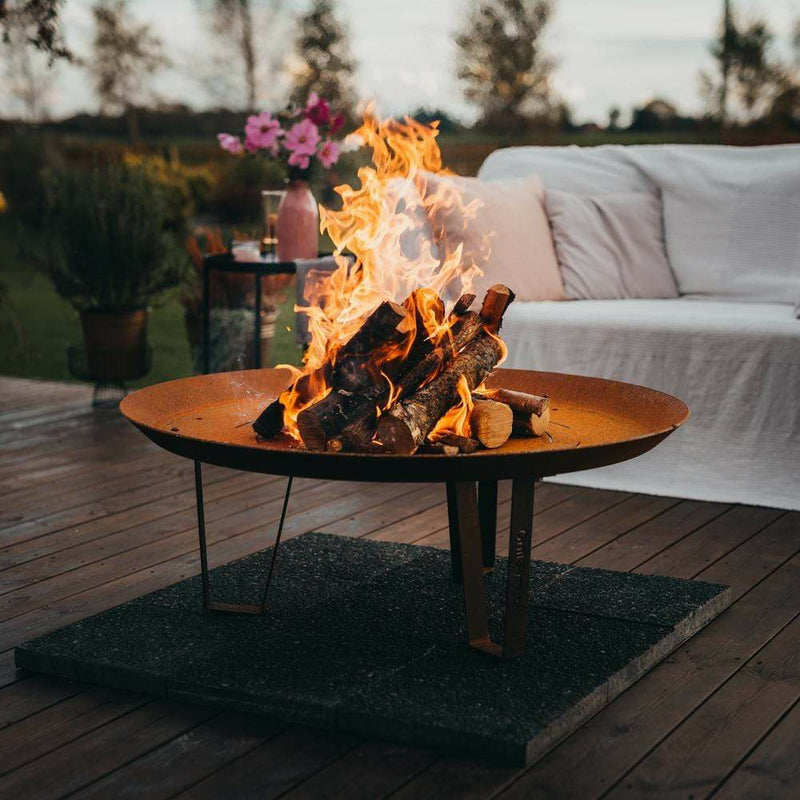 Wood burning fire store pit coffee table